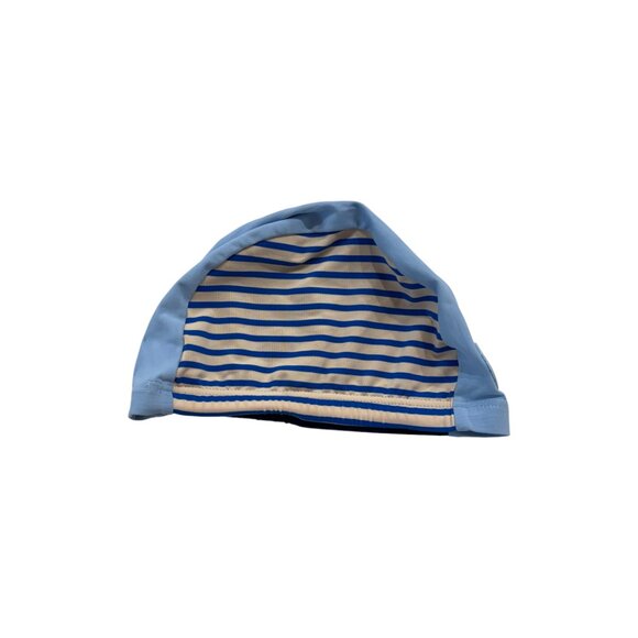 PACIFIC RAINBOW - SWIM CAP - STRIPE - BLUE/BEIGE/YELLOW - NEW NO TAG - Picture 3 of 5